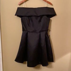Black “Taffeta” Strapless Dress by Jump Apparel